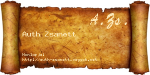 Auth Zsanett névjegykártya