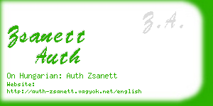 zsanett auth business card